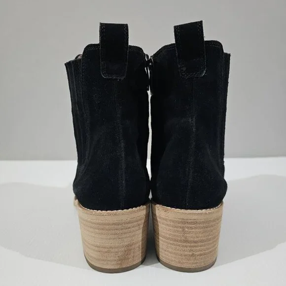 NEW Paul Green Sante Zip Ankle Bootie Western Black Suede UK Size 7